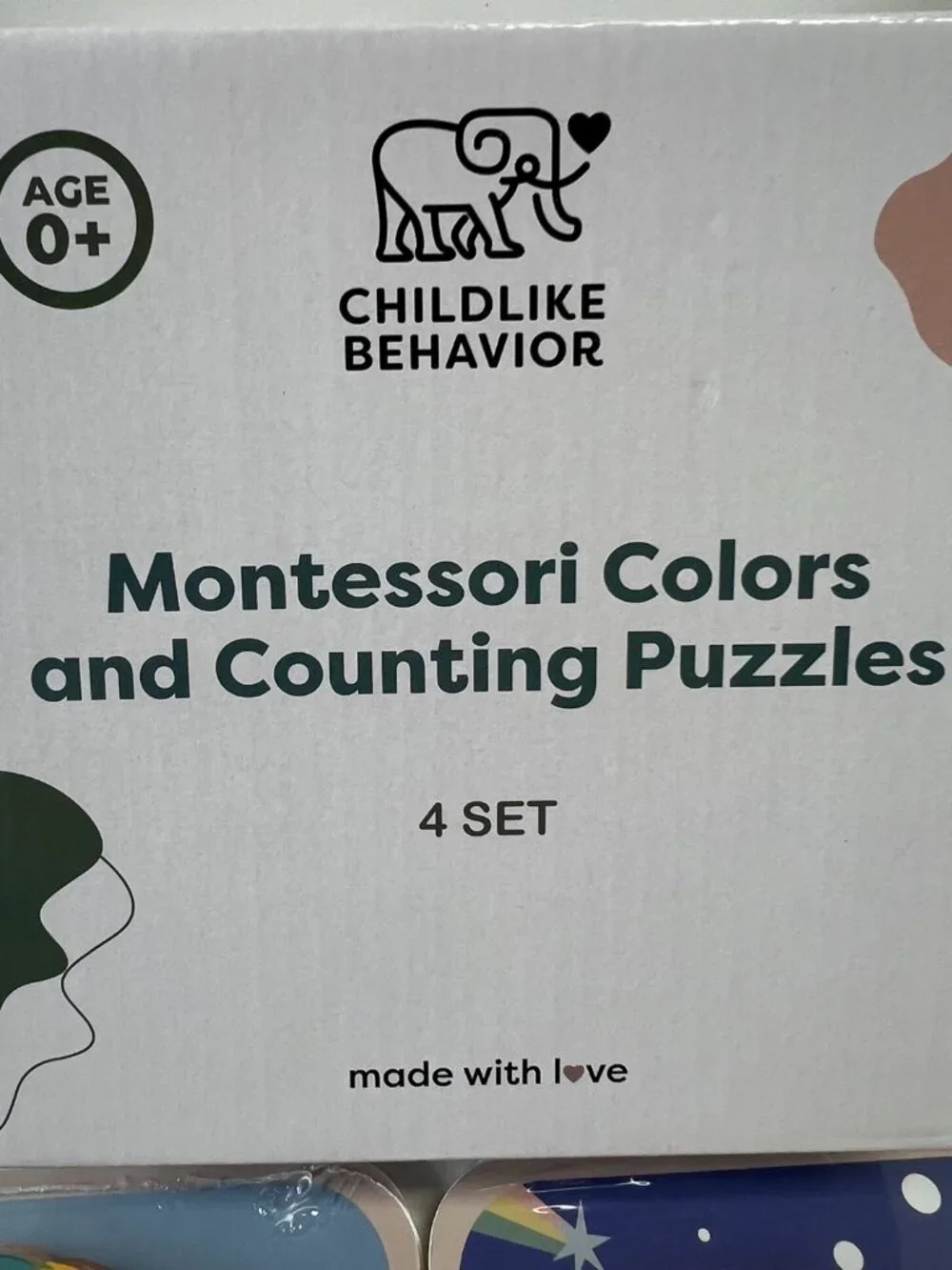 Montessori Wooden Toddler Puzzle Set Educational Toys for Ages 1-3 (4 Pack) new